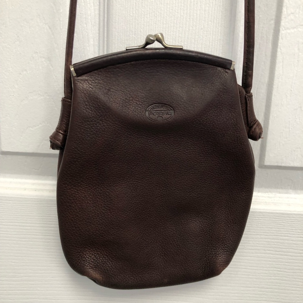 Fossil Dark Brown Leather Shoulder Bag